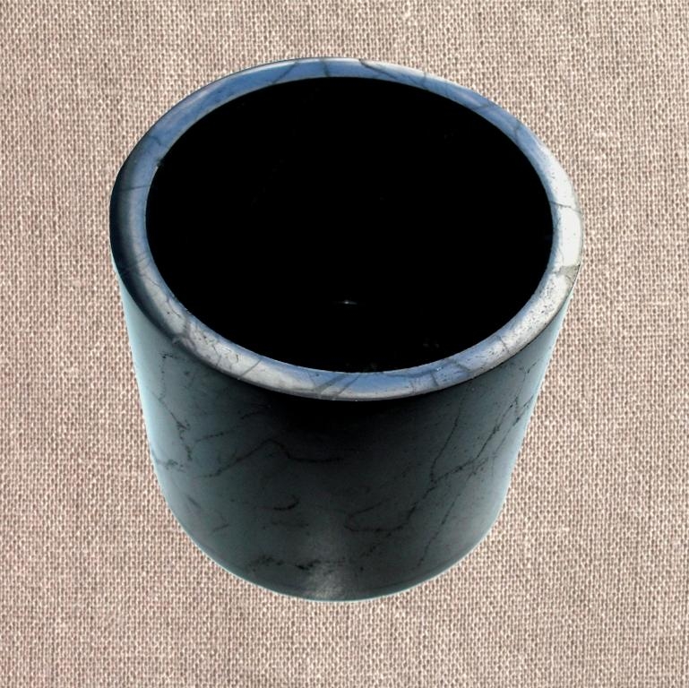 Shungite polished flower pot