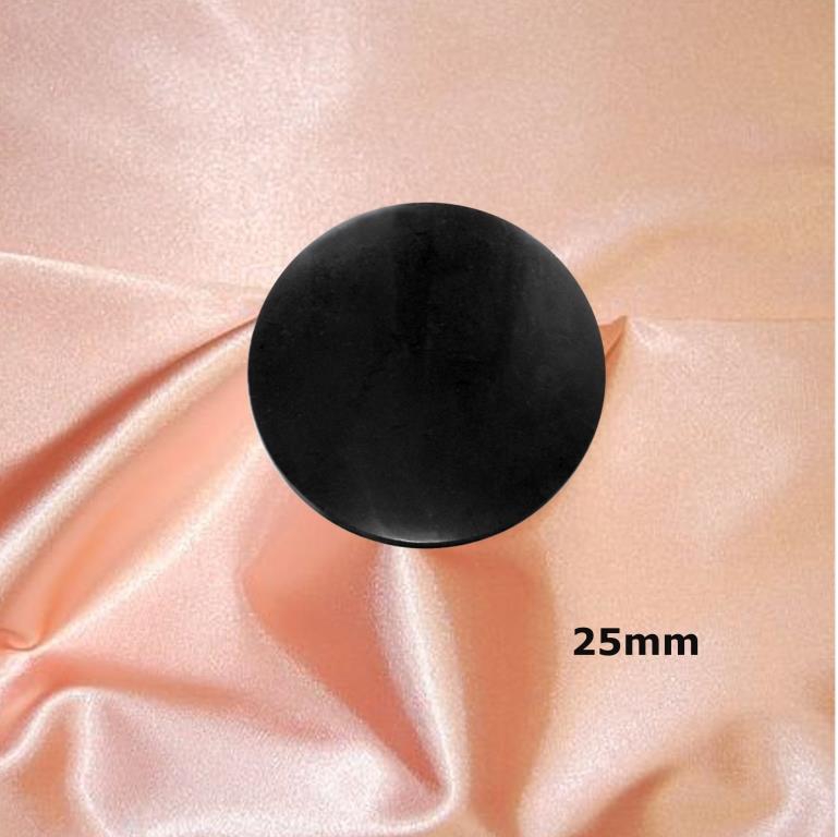Shungite polished round plate for cell phone 25mm