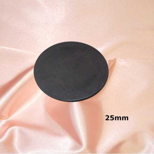 Shungite unpolished round plaque for cell phone 25 mm