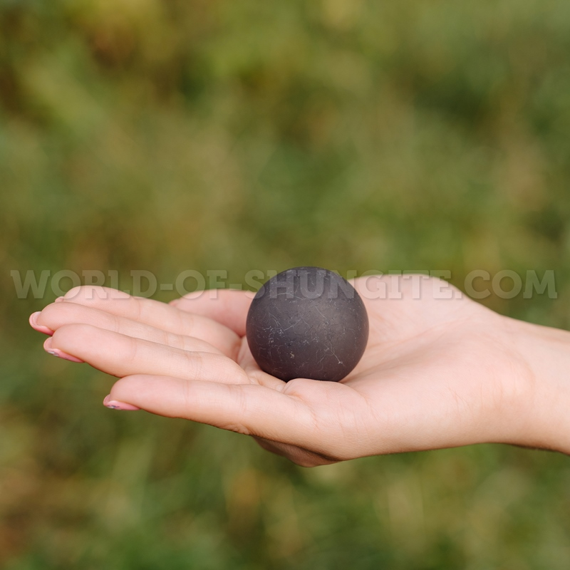 Shungite unpolished sphere 4 cm