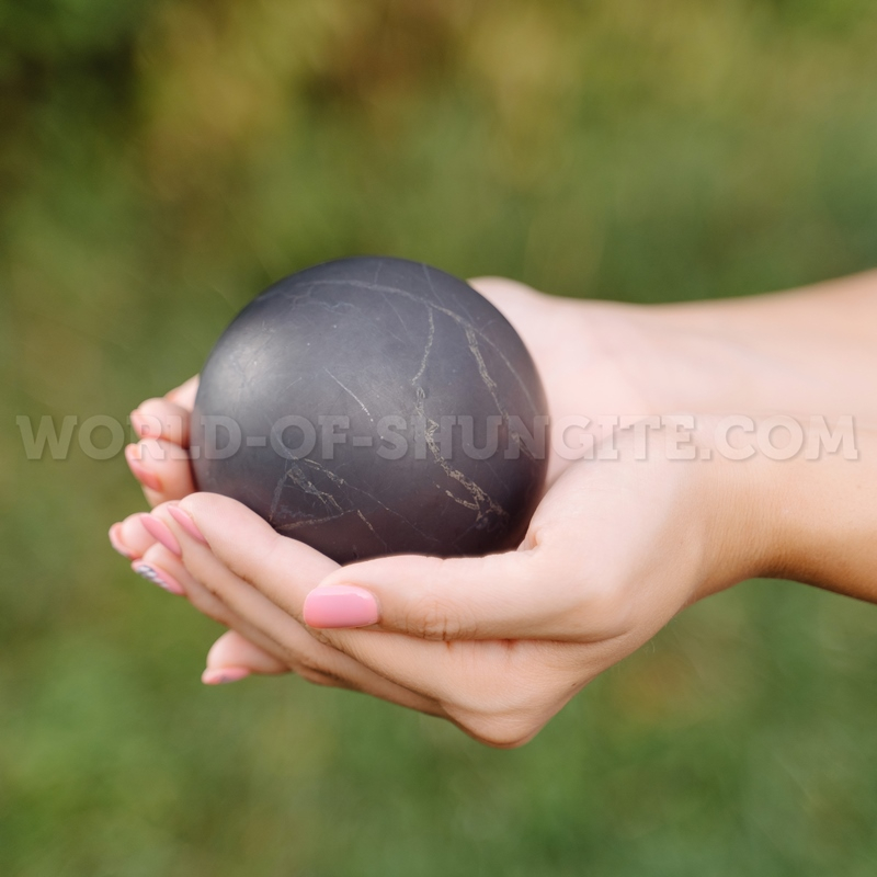 Shungite unpolished sphere 7 cm