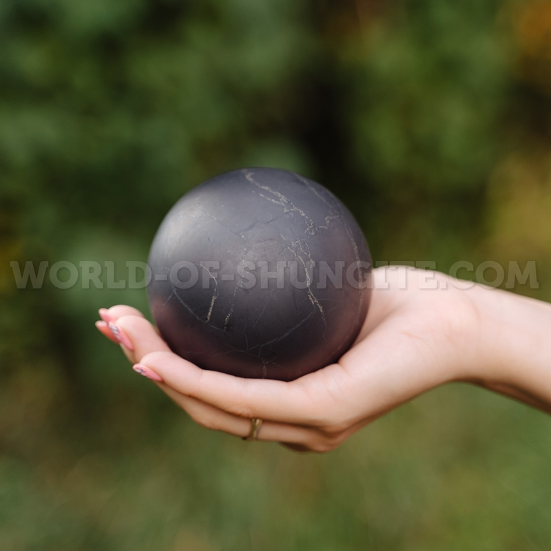 Shungite unpolished sphere 9 cm