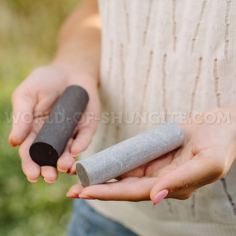 Russian Unpolished cylinders (shungite and steatite) 