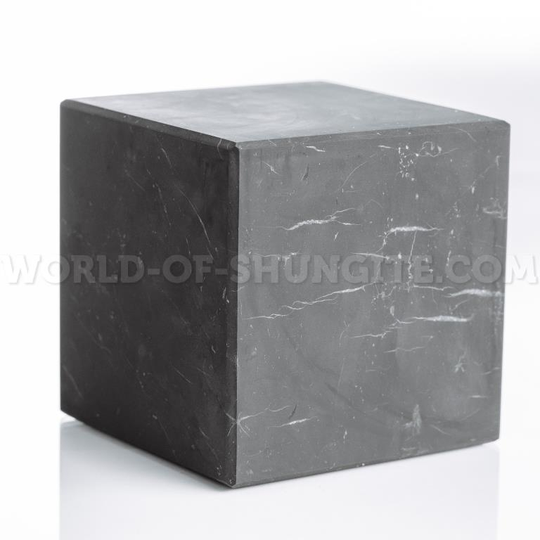 Shungite unpolished cube 4 cm from Karelia
