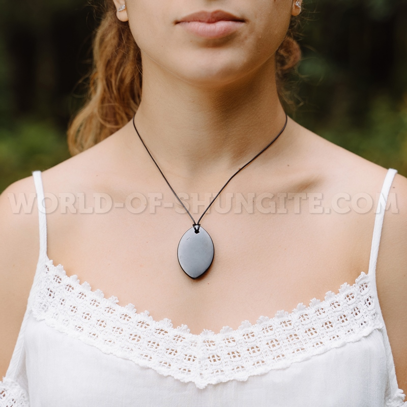 Shungite pendant "Petal" from Russia