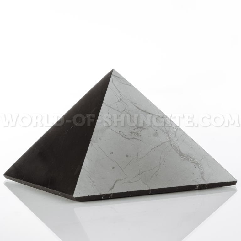 Shungite polished pyramid 5 cm from Russia