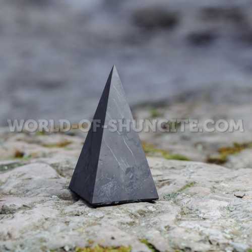 Shungite unpolished high pyramid 9 cm