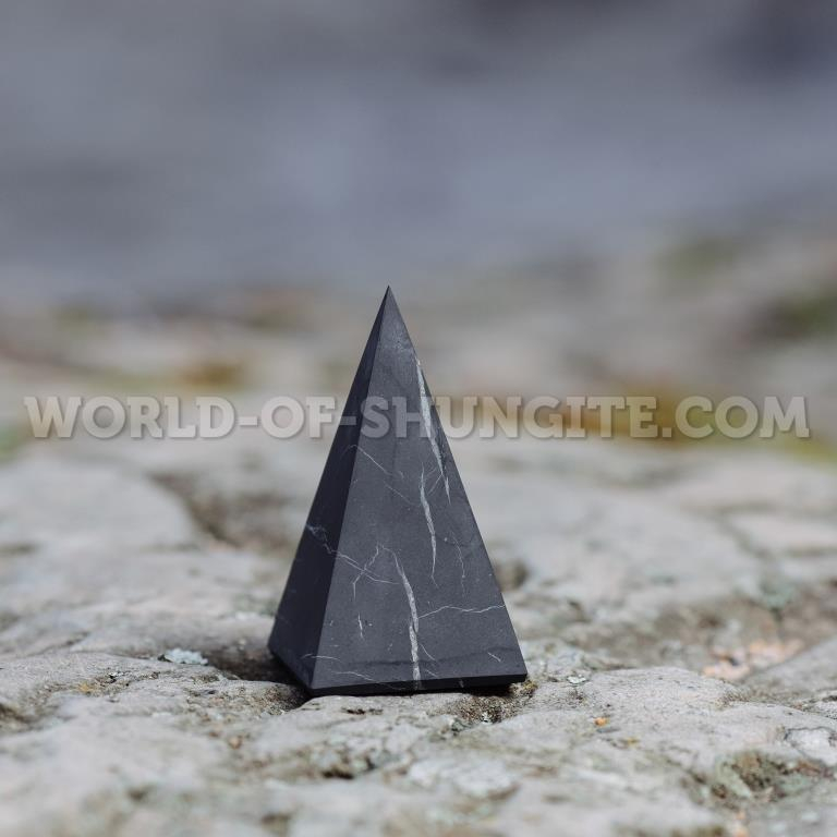Buy Shungite unpolished high pyramid 6 cm