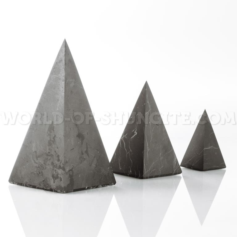 Shungite unpolished high pyramid 7 cm