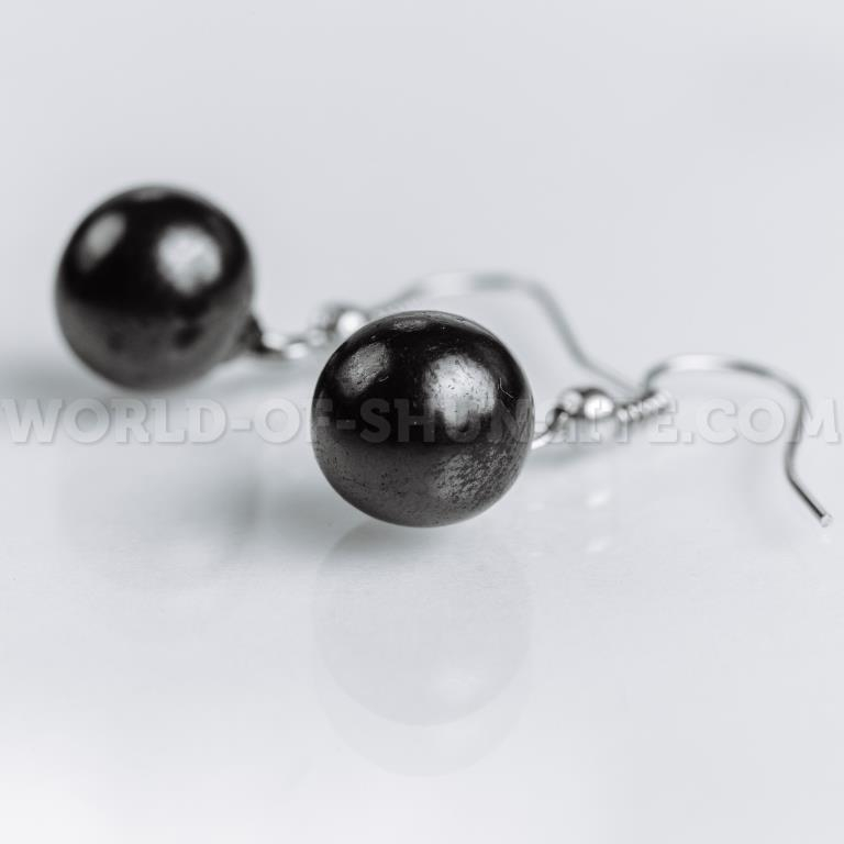 Shungite earrings "Balls"