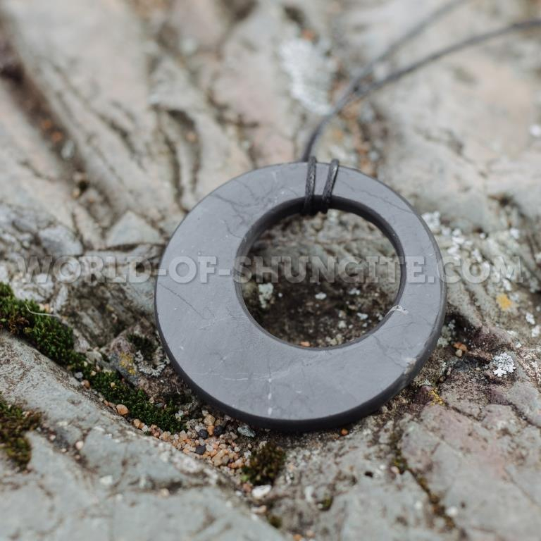 Shungite pendant "Circle in circle"