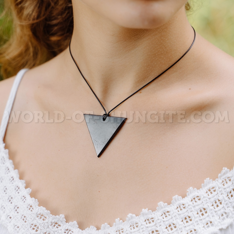 Shungite pendant "Woman's Triangle"