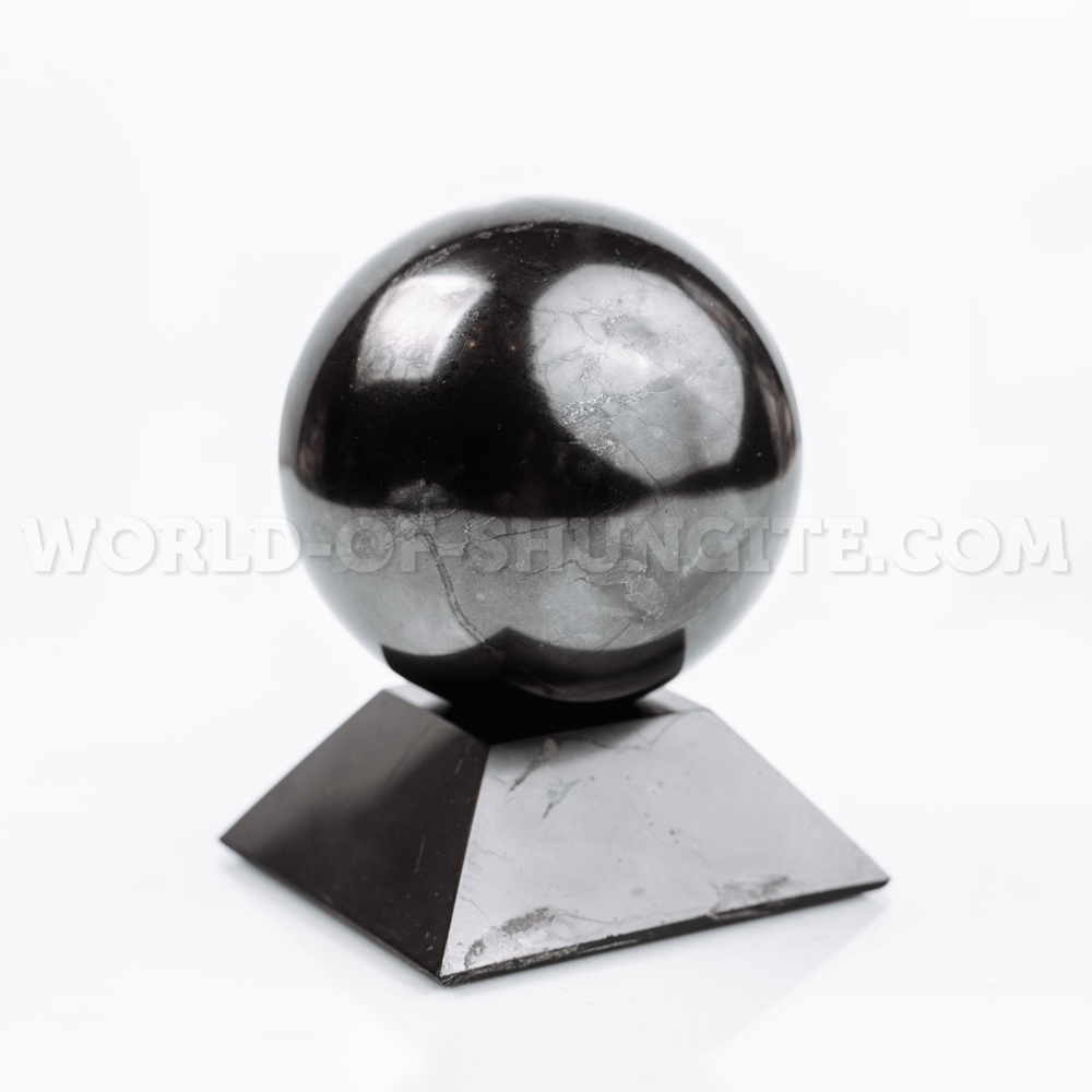 Shungite square stand for sphere (medium)