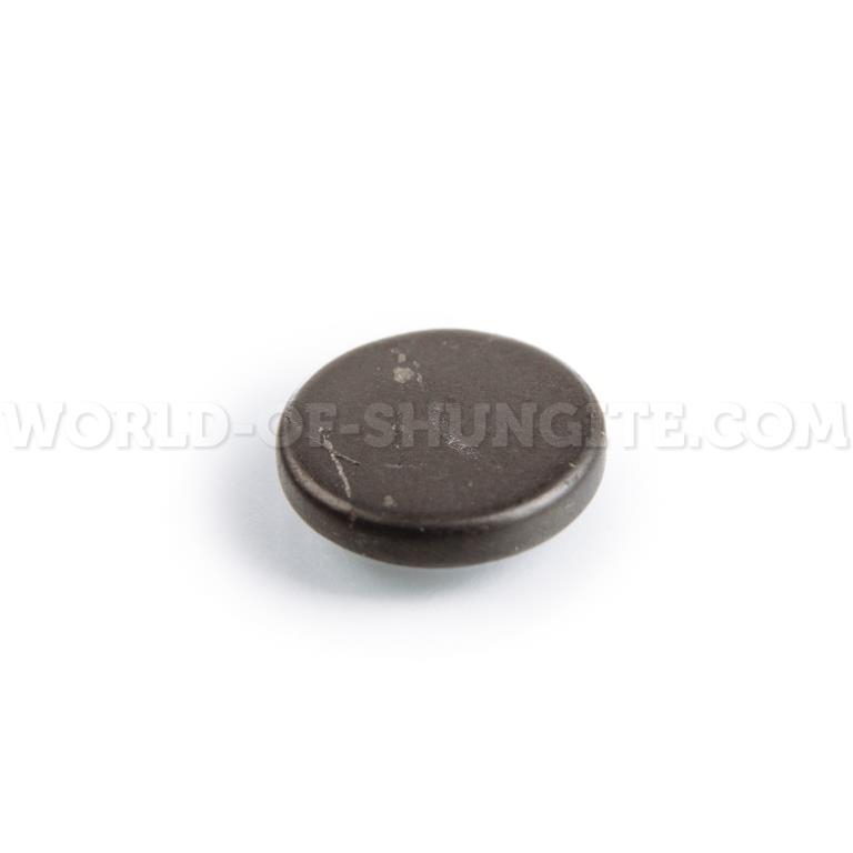 Shungite unpolished round plaque for cell phone 19mm