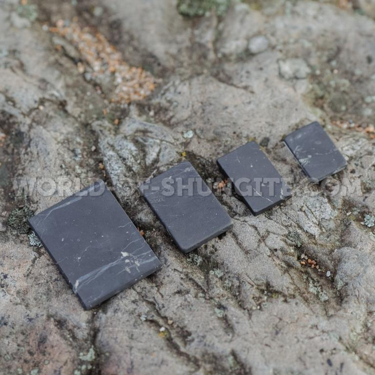 Shungite unpolished plaque for cell phone (rectangular) 30x20mm