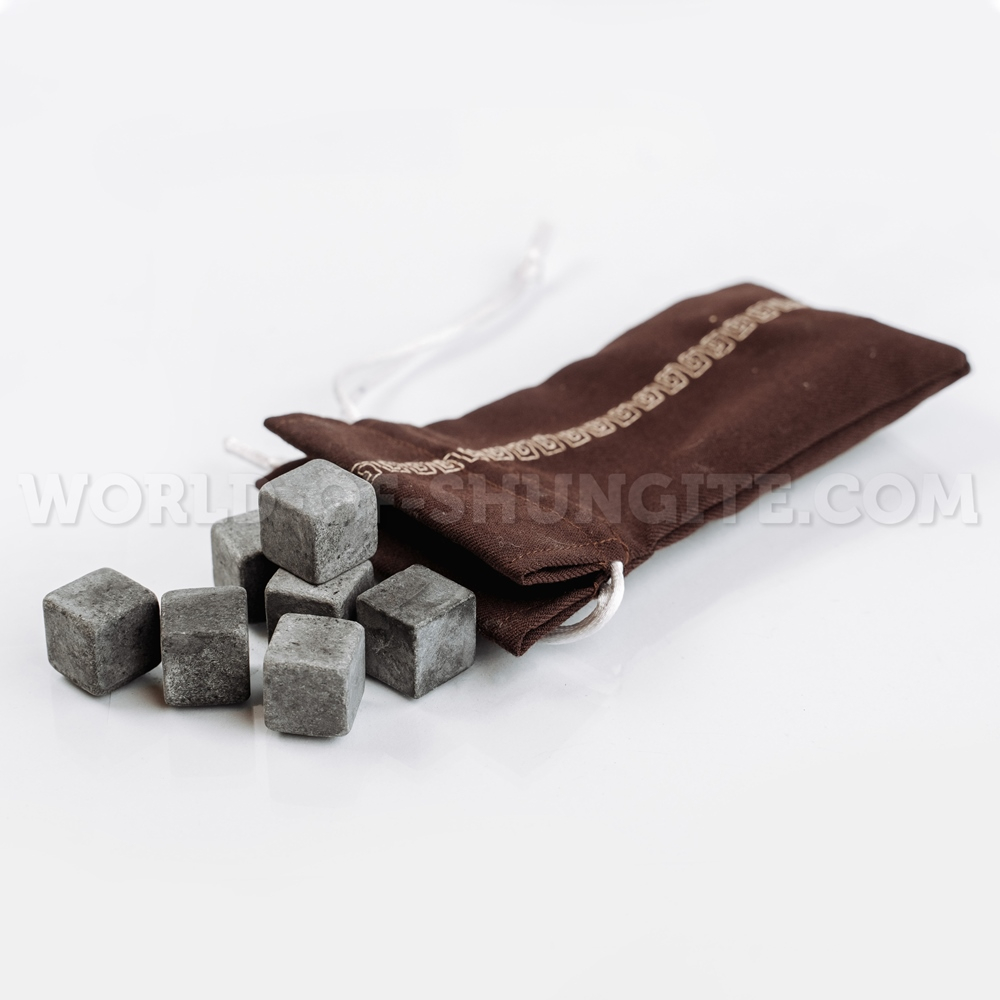 Set of unpolished cubes (pellets) for whiskey from steatite (in bag)