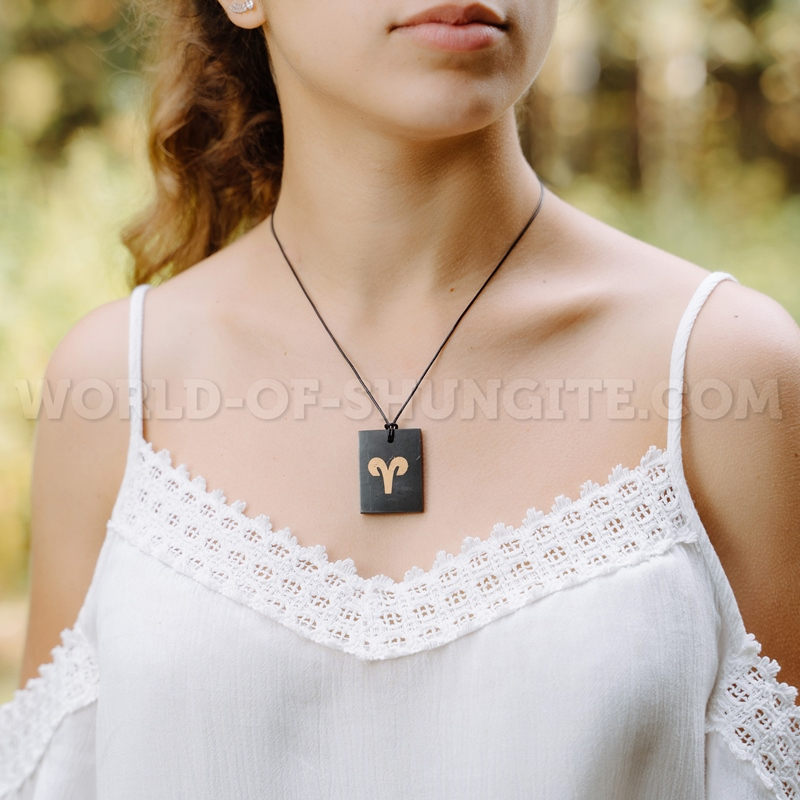 Shungite pendant "ARIES"