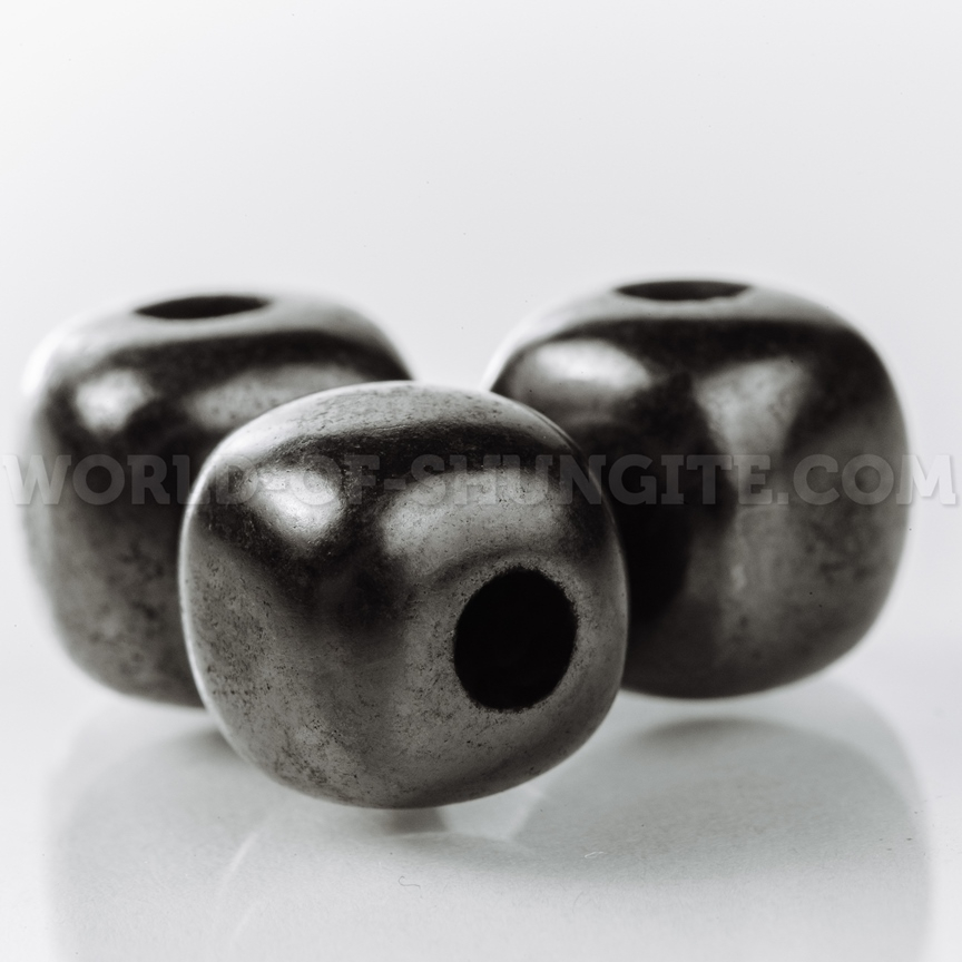 Shungite placer of beads cubes 9mm (polished beads with holes)