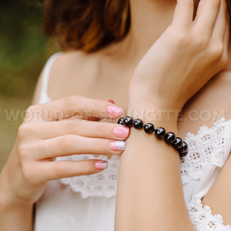 Elastic band bracelet with glass 10mm 