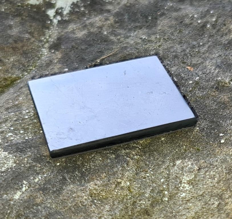 Shungite polished plaque with magnet 40x50mm
