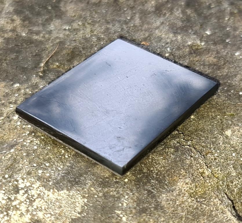 Shungite polished plaque with magnet 40x50mm