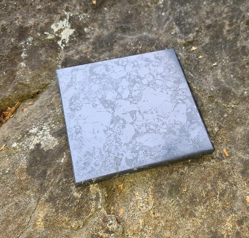 Shungite polished tile 10x10cm