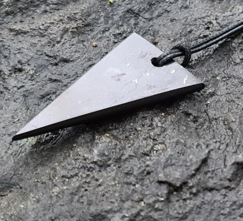 Shungite pendant "Female long triangle"