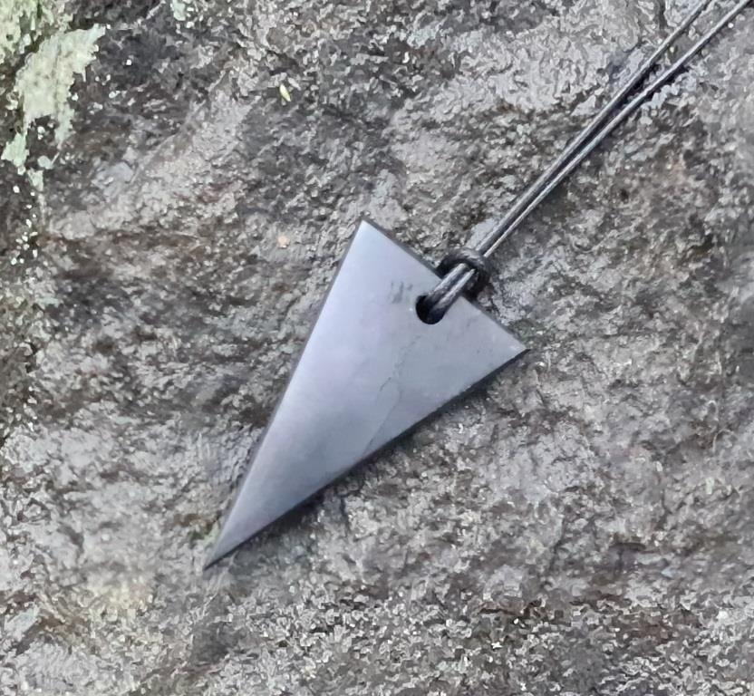 Shungite pendant "Female long triangle" from Karelia