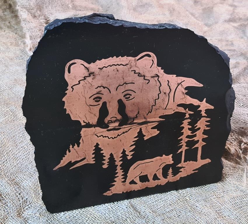 Bear on shungite from Karelia