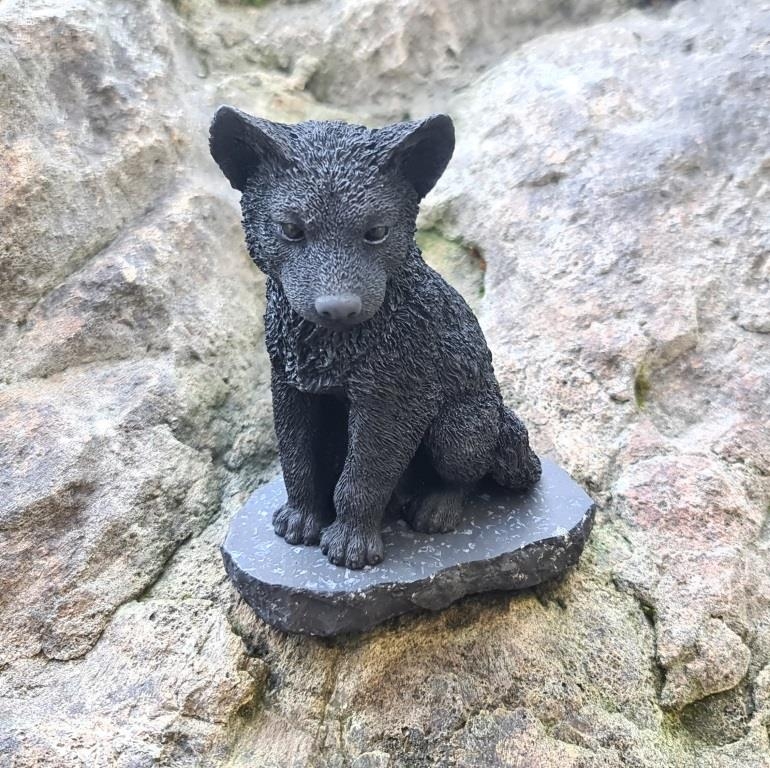Shungite figure wolf cub