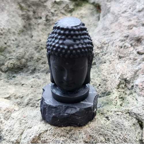 Shungite Buddha Head Figurine