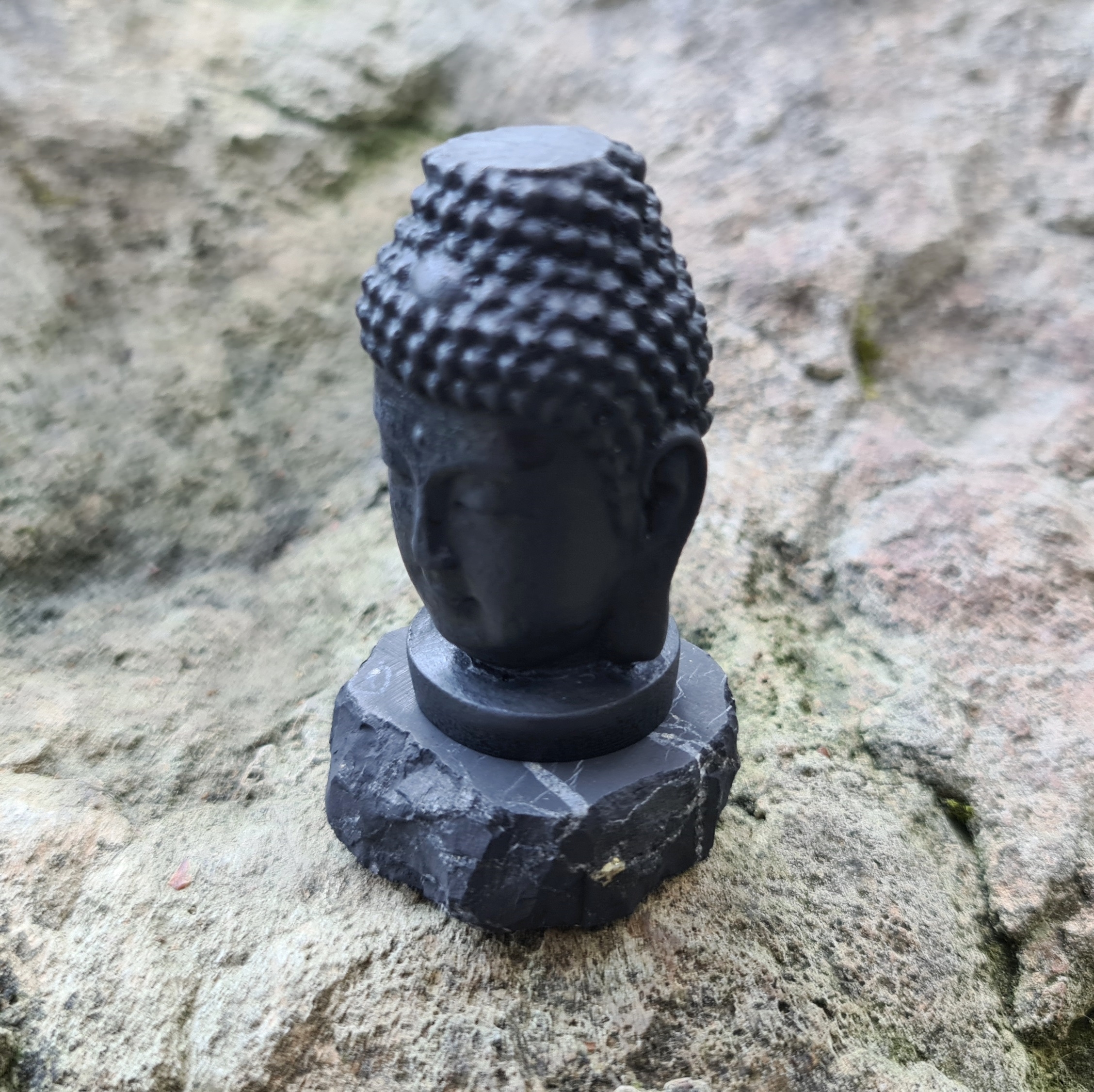 Shungite Buddha Head Figurine