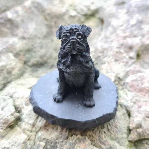 Shungite faithful Pug Figurine