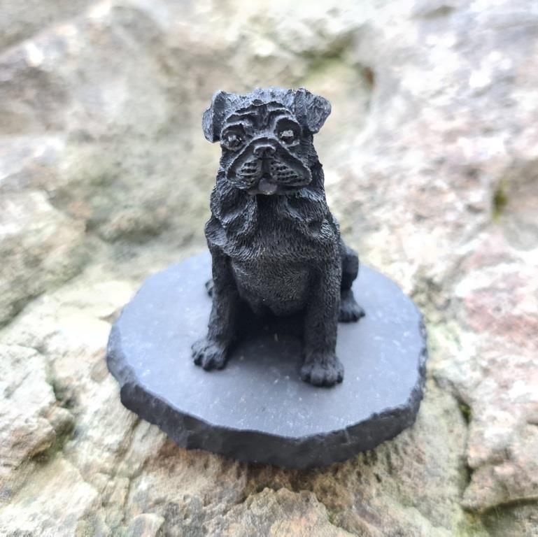 Shungite faithful Pug Figurine