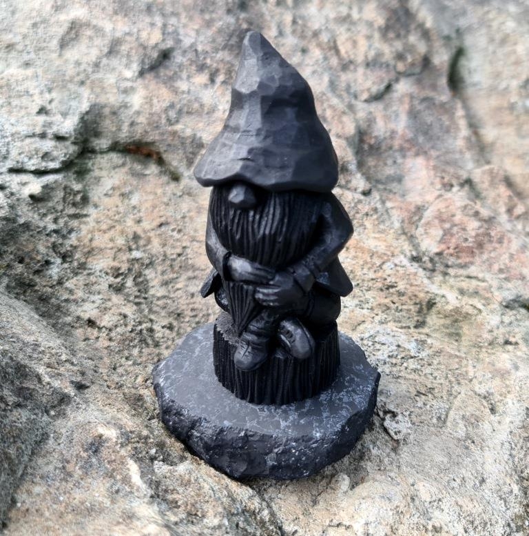 Shungite Figurine Gnome on a tree stump