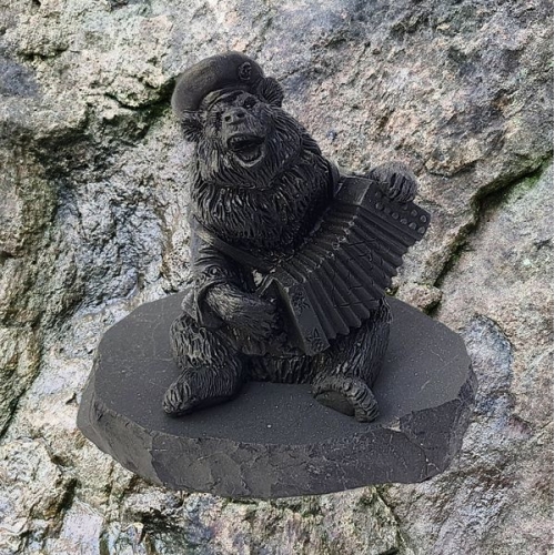 Shungite Bear on the rock