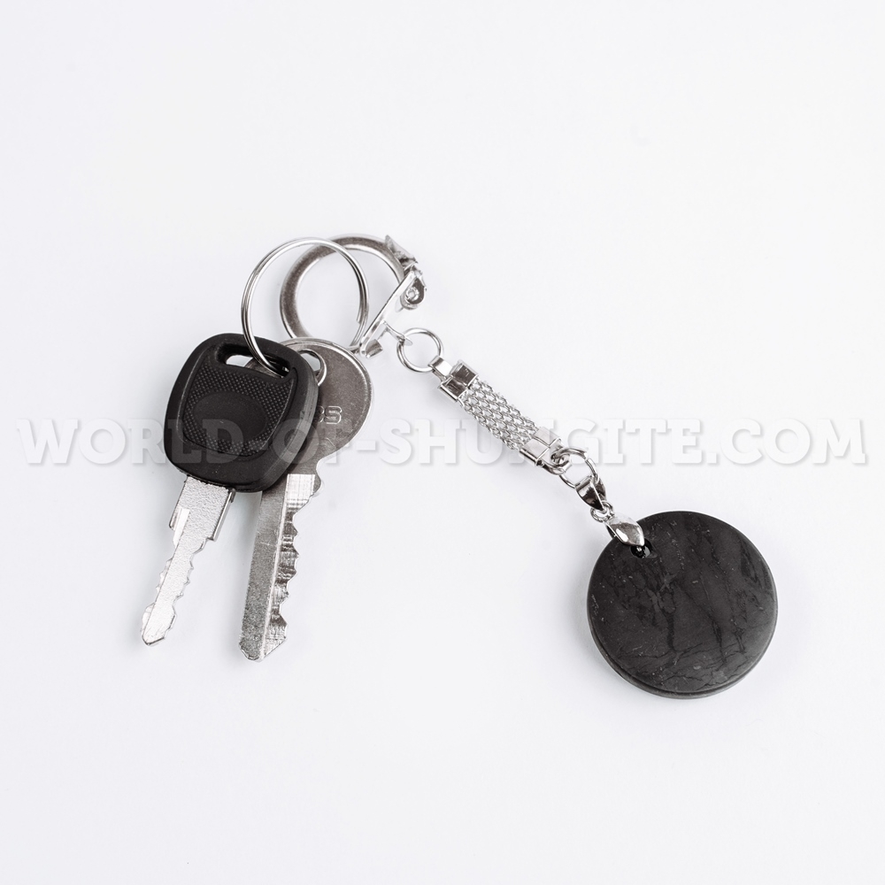Keychain "Circle" made of shungite with individual engraving