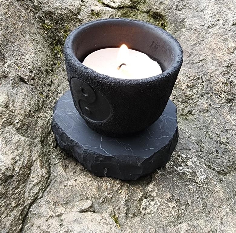 Shungite Yin Yang Candlestick