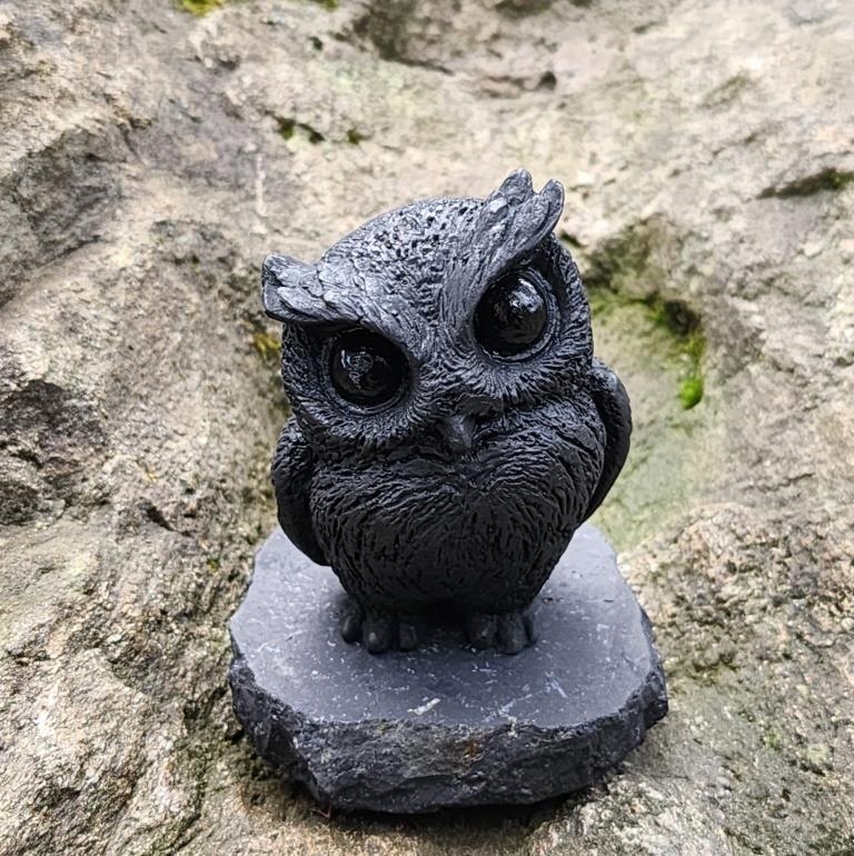 Shungite owl