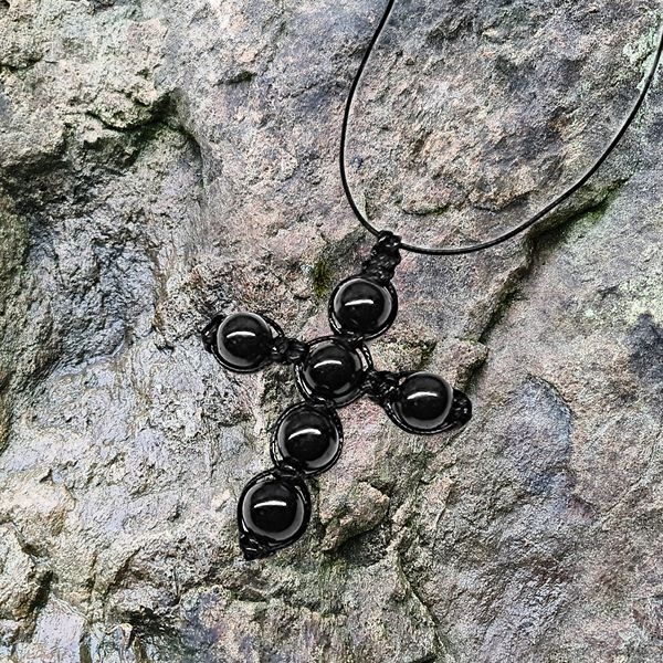 Shungite pendant Cross