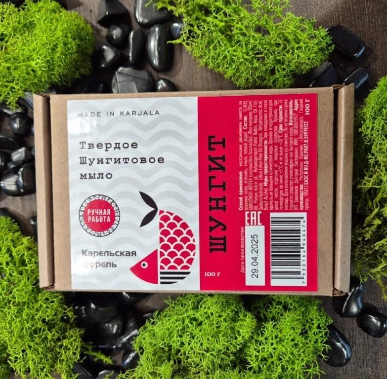 Solid shungite soap "Karelian trout"